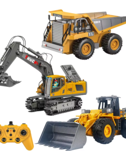 11-Channel Alloy Remote Control Excavator RC Engineering Car Toys with LED Light 2.4g Frequency Features Metal Shovel